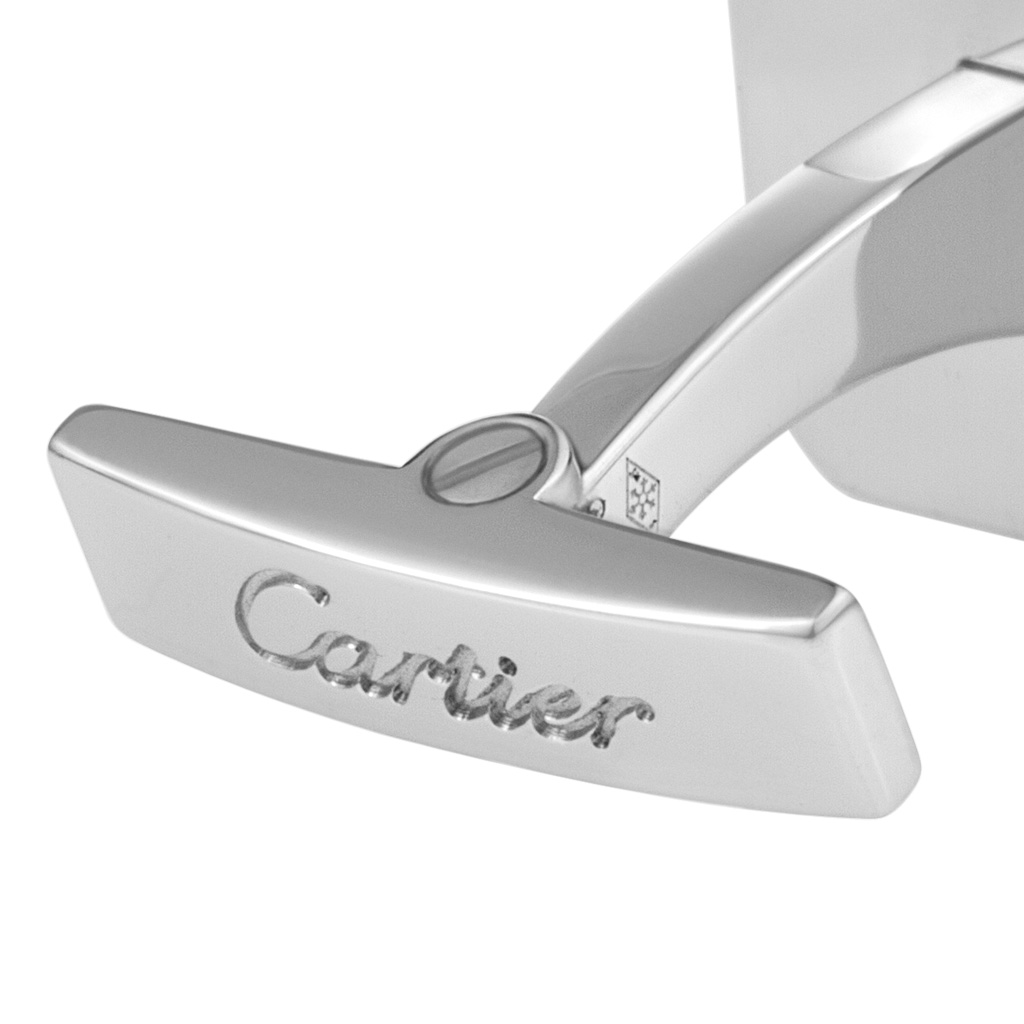 Cartier sterling silver black onyx cufflinks