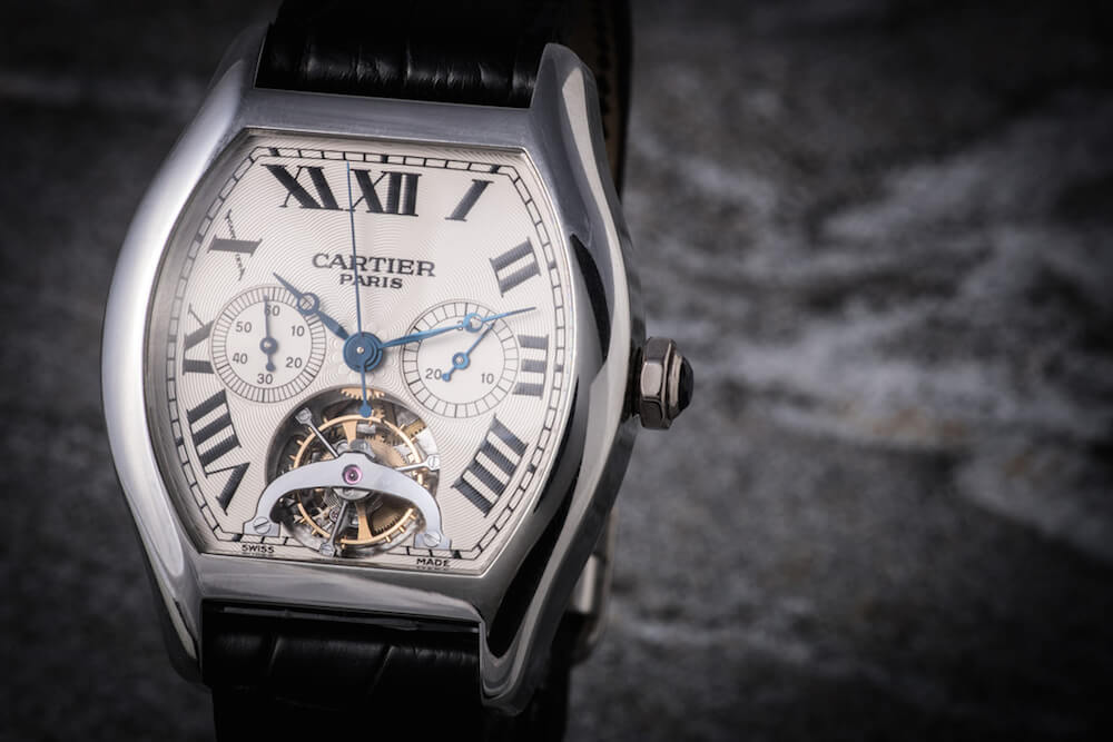 Cartier Tortue Xl Tourbillon Chrono Monopoussoir Platinum Watch