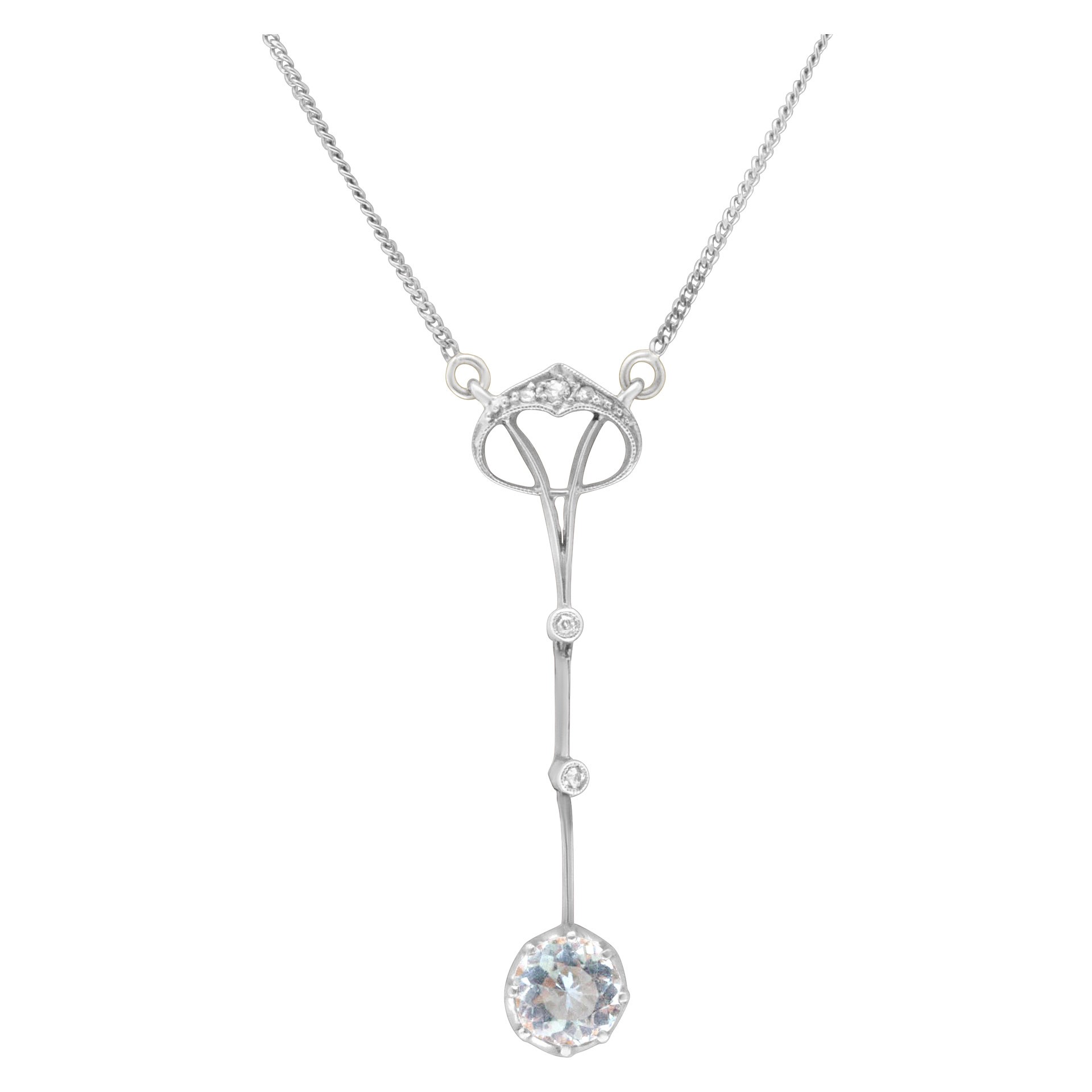 Fine Jewelry for Less than $1000: Platinum and aquamarine necklace