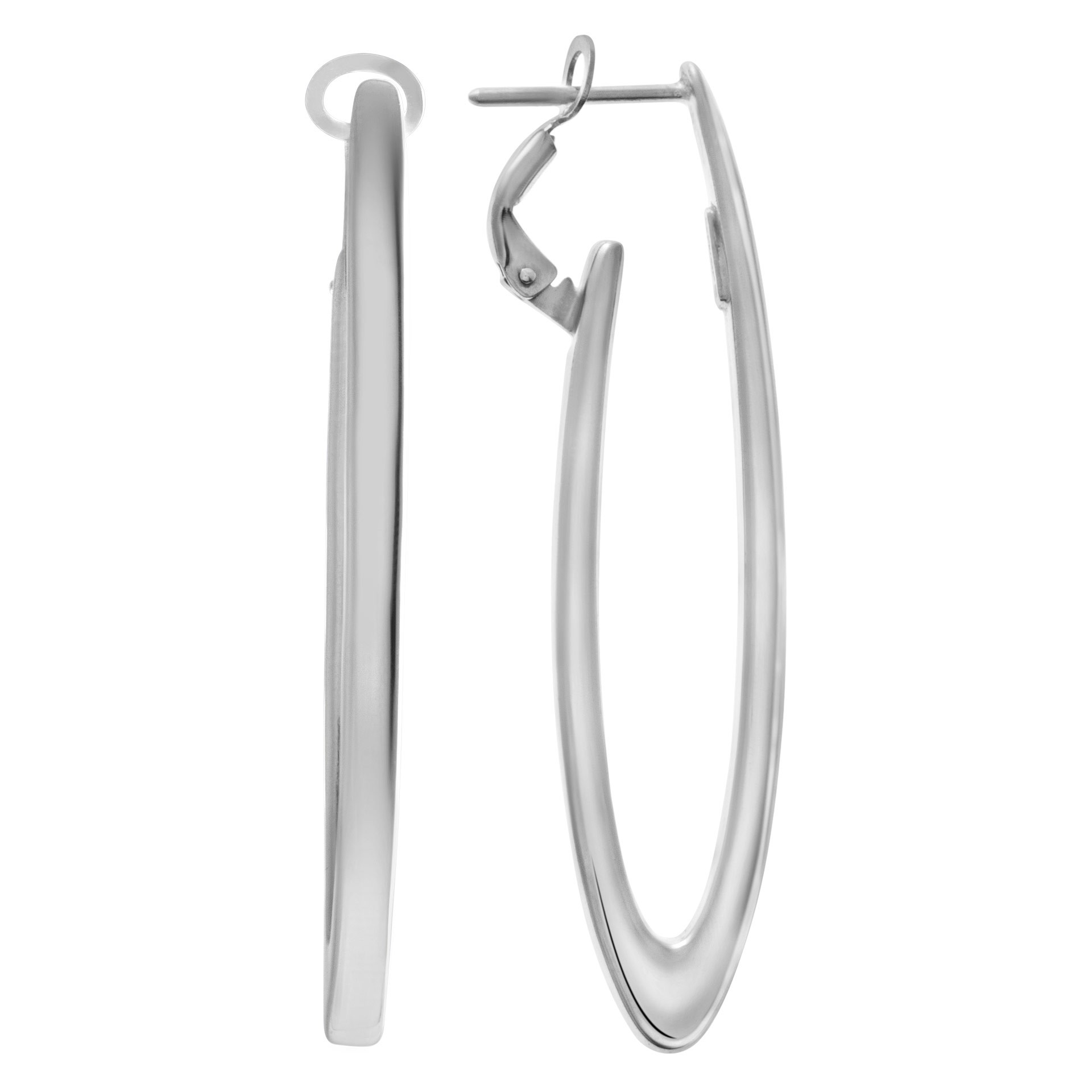Fine Jewelry for Less than $1000: White gold oval hoop earrings