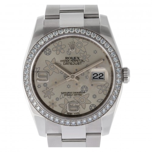 Floral watches: Stainless steel Rolex Datejust 116244
