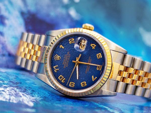 Blue Rolex Watch: Two-Tone Datejust with Jubilee Dial