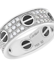 Cartier Love ring, 18K white gold, black ceramic, set with 66 brilliant-cut diamonds