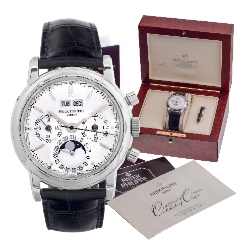 Patek Philippe Perpetual Calendar 3970 EP Platinum Silver dial 36mm Manual watch