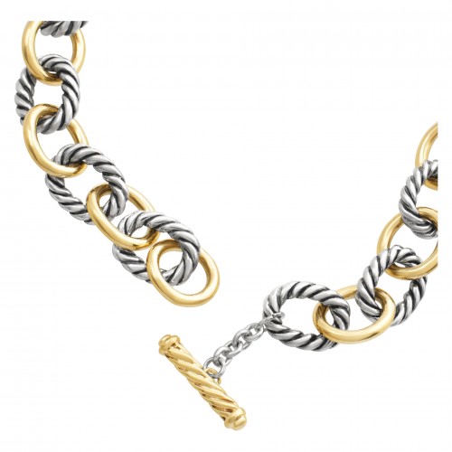 David Yurman Necklace used from Gray and Sons Jewelers in Miami Florida. Gold and Silver Pre-Owned Chain Necklace made by David Yurman.