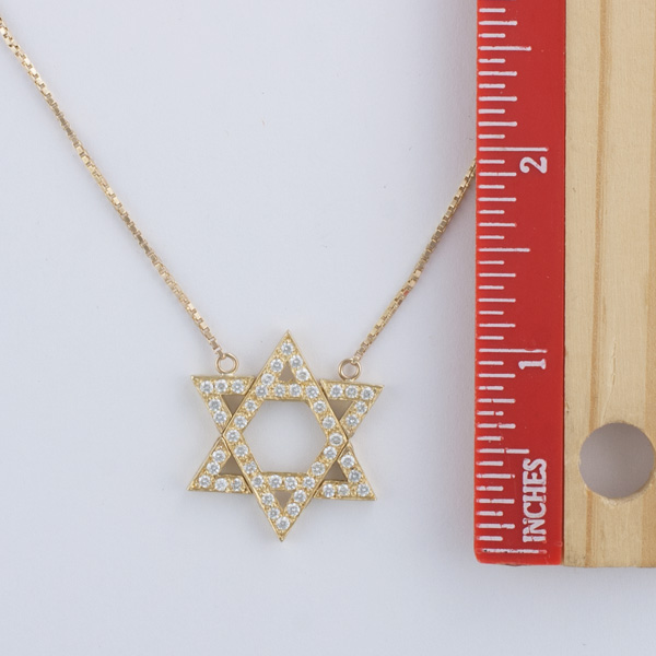 Star of David diamond pendant in 14k on gold chain image 4