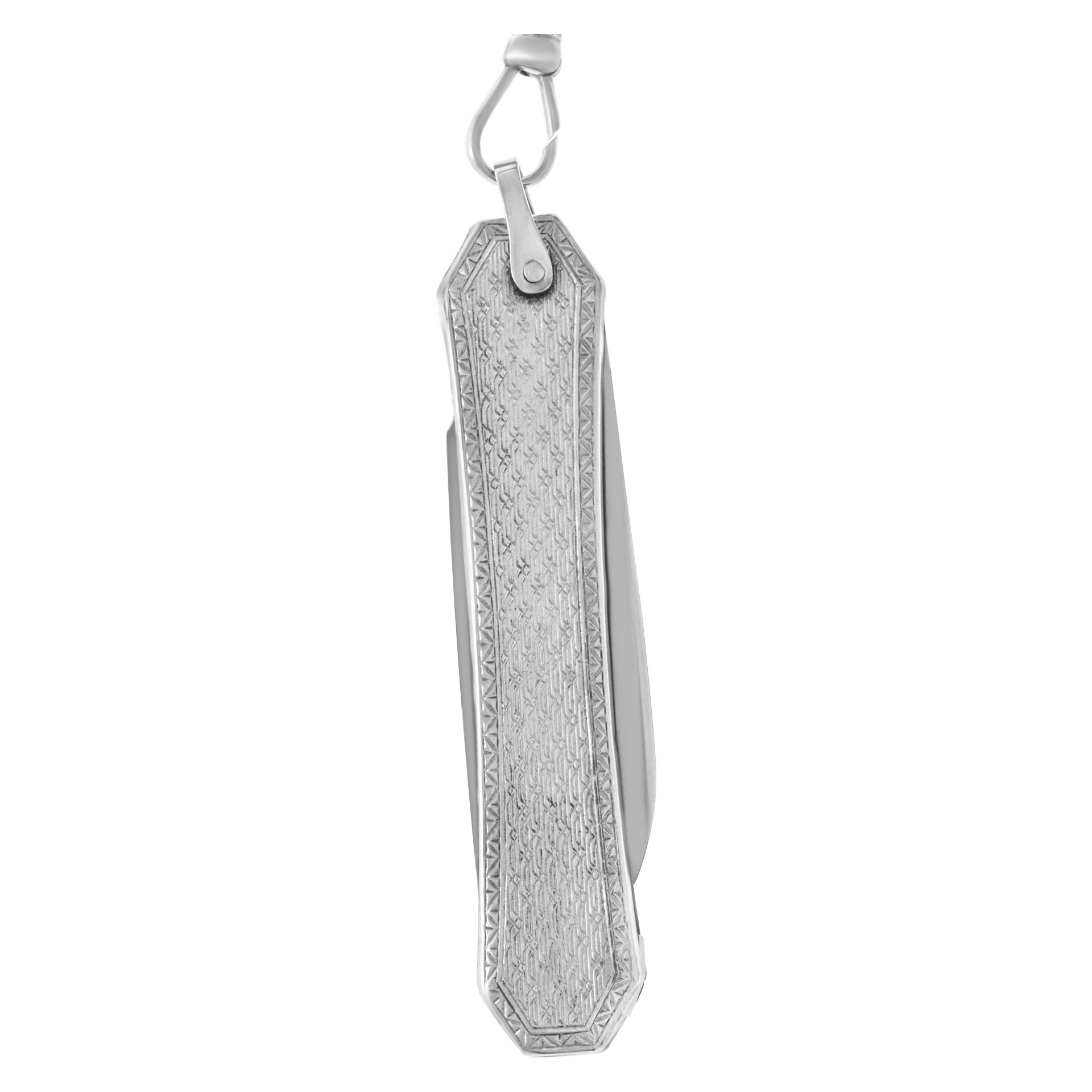 14k white gold knife with pocket watch chain. image 2