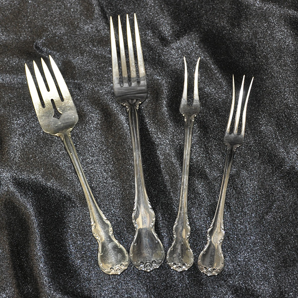 "FRENCH PROVINCIAL" Sterling Slver Flatware Set. patented in 1949 by Towle Silversmiths. 8 Place setting for 12 (Imcomplete) + 11 Serving pieces. 106 total pcs image 5