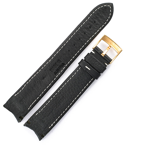 Omega black leather strap. (18x16) image 2