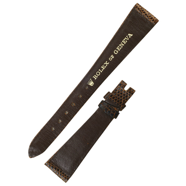 Ladies Rolex dark brown lizard strap (16x10) image 2