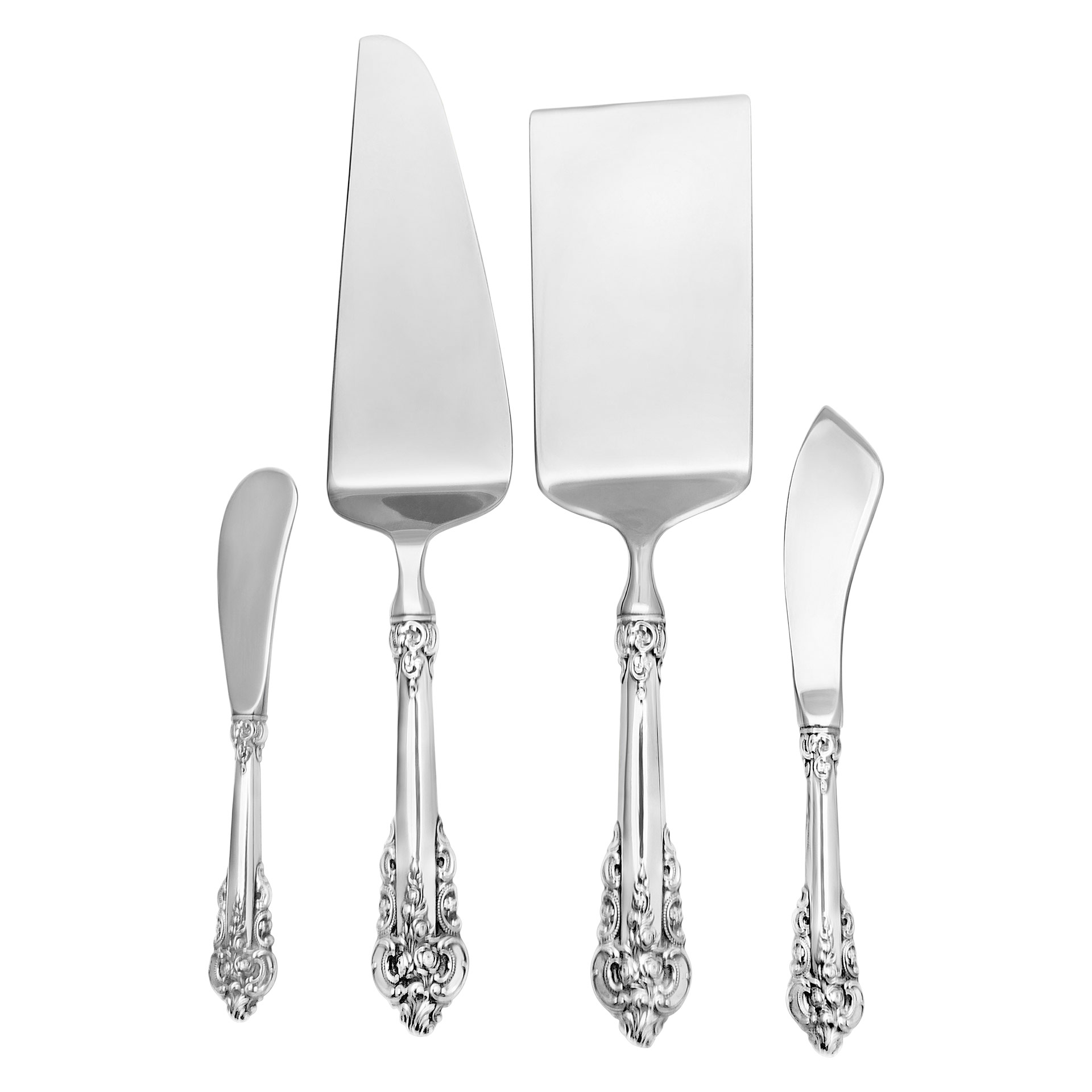 "GRANDE BAROQUE" Sterling Silver Flatware Set. Ptd 1941 by Wallace. 7 place setting for 12 with 8 serving pieces. Over 3500 grams sterling silver. image 2