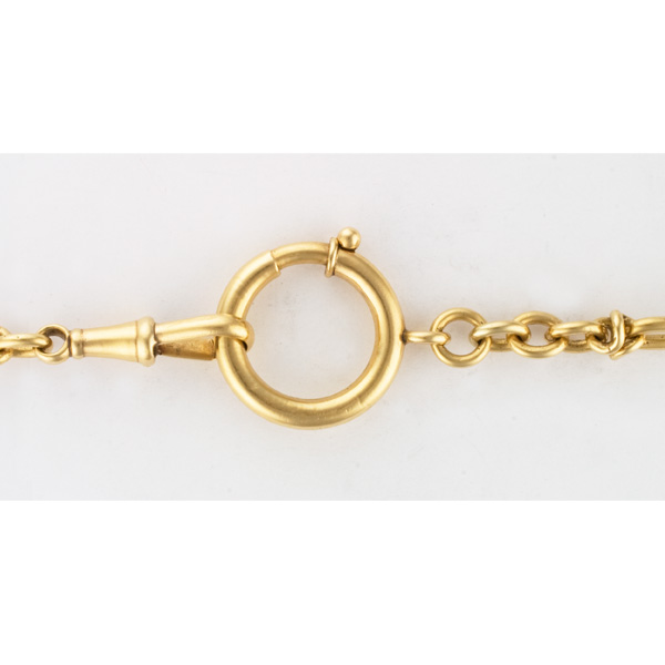Antique Pocket Watch Chain With Gold "Knots" And Long Links In 18k Yellow Gold 18 Inches Long image 3