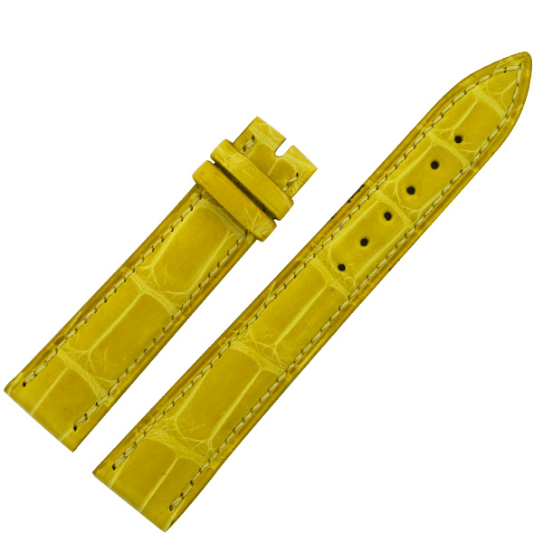 Franck Muller yellow crocodile 16.5mm x 14mm. Lug end 2.5" and buckle end 4 1/8" image 1