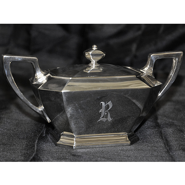 FAIRFAX, Gorham, 6 pieces sterling silver tea and coffee set, with silver tray, total approx. weight: 112 troy ounces .925 sterling silver. image 6