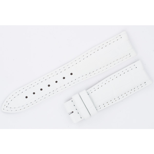 Jaeger LeCoultre white alligator strap with double stiching (20x16) image 1