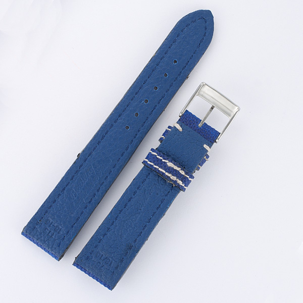 Breitling blue nylon strap with white stiching and stainless steel buckle (18x16) image 2