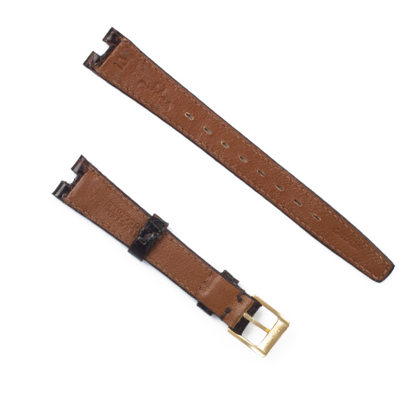 Omega ladies brown alligator strap with plaque buckle (13mm x 10mm) image 2