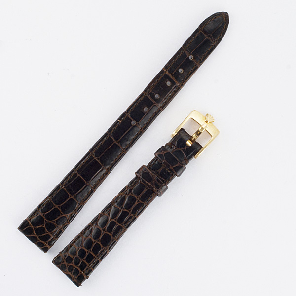 Rolex brown shiny alligator strap w/original Rolex buckle (13x10) image 1