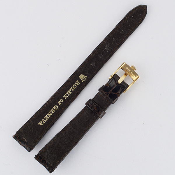 Rolex brown shiny alligator strap w/original Rolex buckle (13x10) image 2