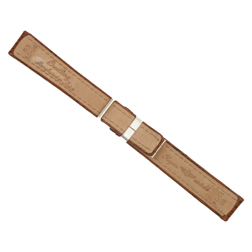 Breitling Brown Shark Skin Strap With White Stiching and Deployant Buckle (15x14) image 3