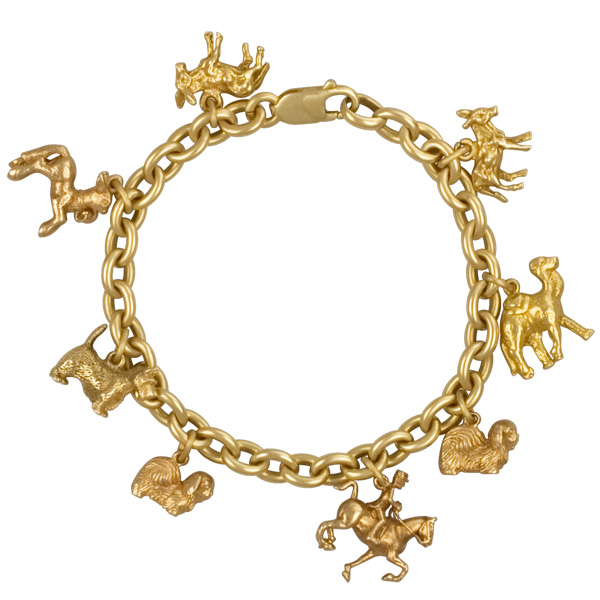 Assorted animal charm bracelet in 18k with 14k charms - perfect gift for your loved one! image 1