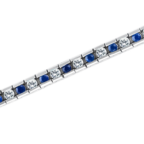 Sapphire and diamond bracelet in 14k with app. 2 cts of diamonds and  2.5 cts of blue sapphires image 2