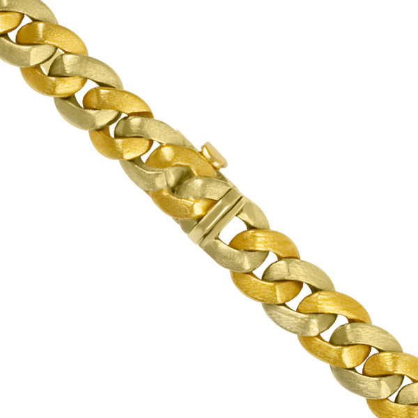 19.5 inches Cuban link necklace in 18k white & yellow gold image 2