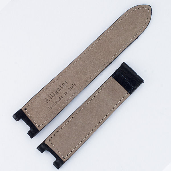 Italian Made To Fit Cartier Pasha Black Alligator Strap (17.5x16) For Deployment Buckle. image 2