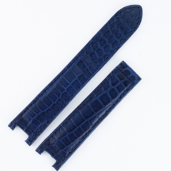 Italian made to fit Cartier Pasha navy blue alligator strap (18x16) for deployant buckle. image 1