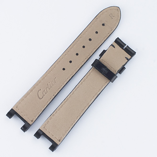 Cartier Pasha black leather strap (15x14) for tang buckle. image 2