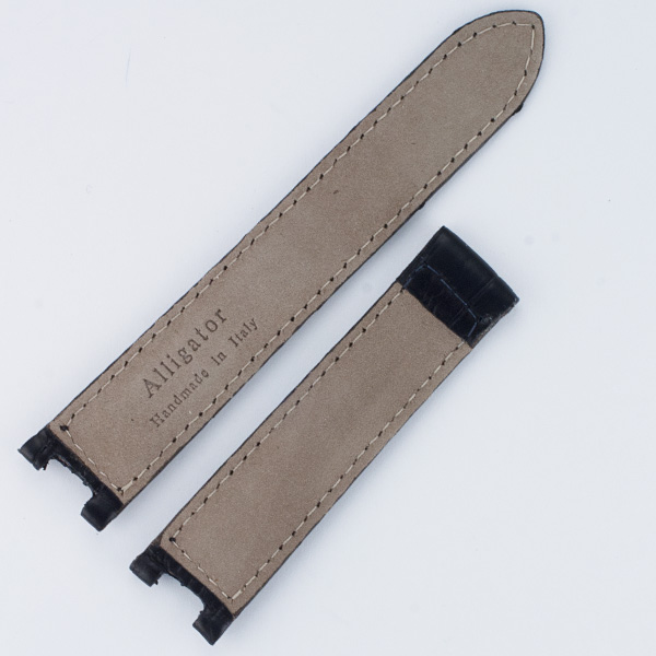 Italian made to fit Cartier Pasha black alligator strap (18x16) for deployment buckle. image 2