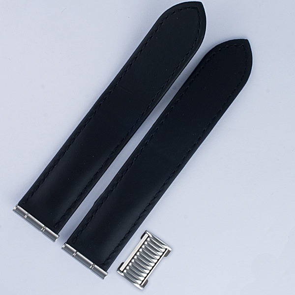 Boucheron Solis matt black rubber strap 20mm by lug end. Length is 4". image 1