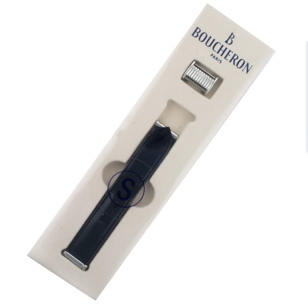 Boucheron Solis black lackered strap 15mm by lug end 3.5" length image 3