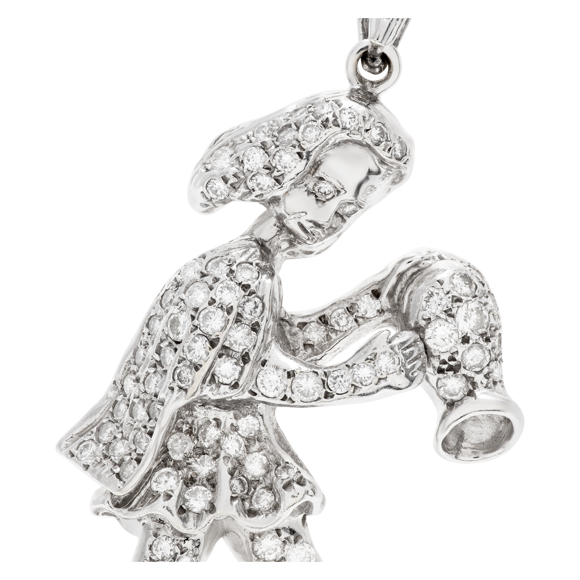 Zodiac Diamonds pendant Aquarius or the Water Bearer, in 14K white gold. Round brilliant cut diamonds total approx. weight: over 4.50 carats image 2