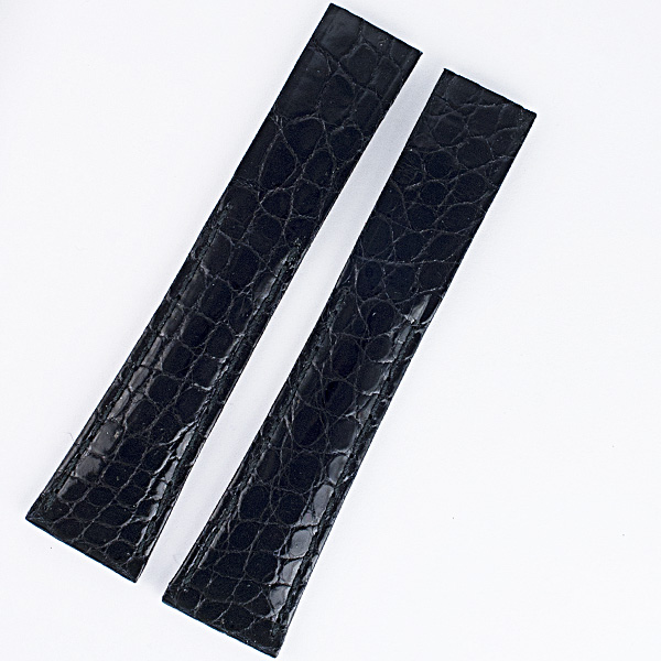 Audemars Piquet shiny black crocodile strap (20x16) for deployment buckle image 1