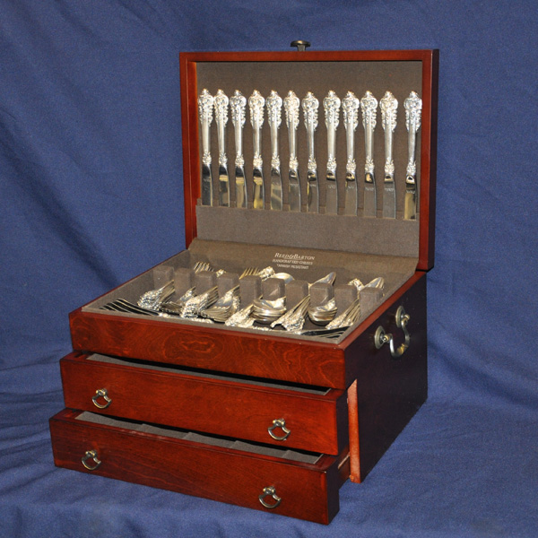Wallace "Grande Baroque" Sterling Silver Flatware Set. 6 pc service for 12 - 91 total pcs image 1