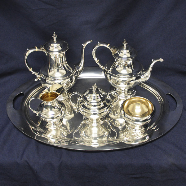 "THE PILGRIM" Sterling Silver 5 pieces Coffee/Tea set by Reed & Barton- (No Tray): image 1