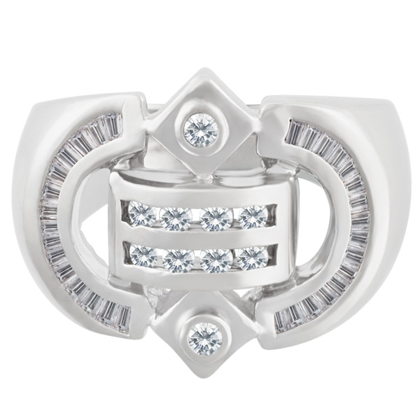 Men's diamond ring in 14k white gold with app. 1.00 carat in diamonds image 1