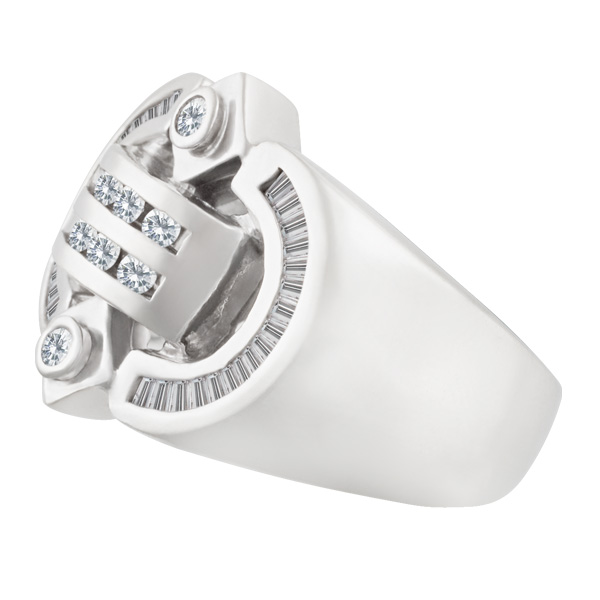 Men's diamond ring in 14k white gold with app. 1.00 carat in diamonds image 2