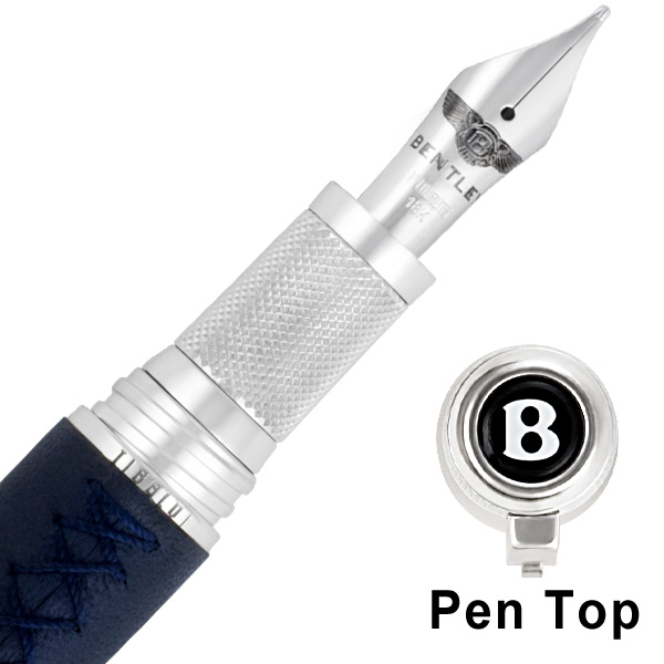 Limited edition #051/500 Tibaldi for Bentley Azure fountain pen in sterling silver with 18K nib. image 4
