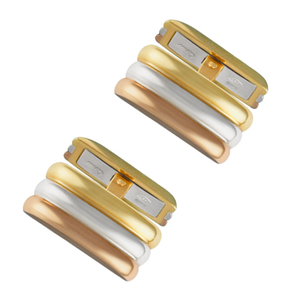 Cartier Tri-Color Cufflinks In 18k Yellow Pink And White image 2