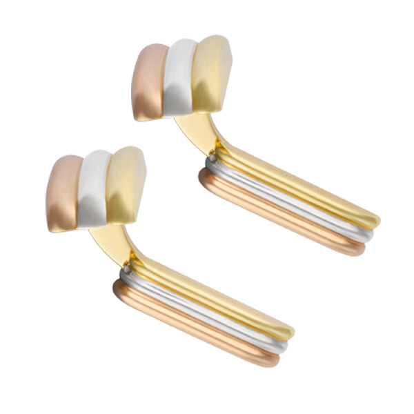 Cartier Tri-Color Cufflinks In 18k Yellow Pink And White image 3