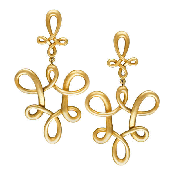Carla Amorim 18k yellow gold curved earrings image 1