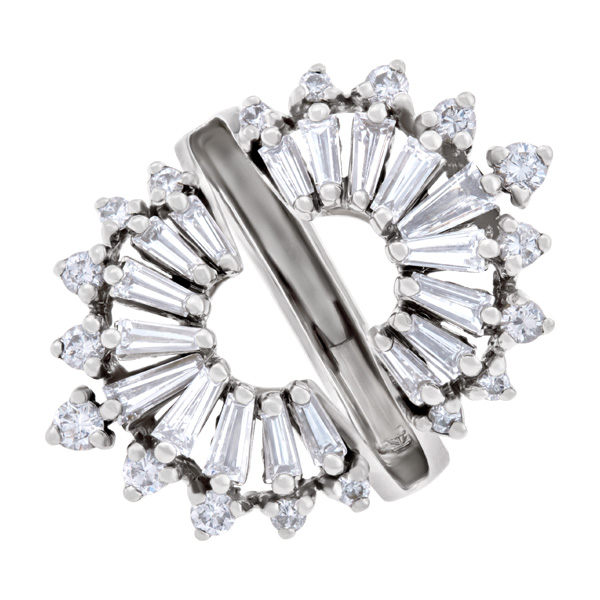 Diamond ring jacket in 14k white gold. 1.50 carats (F-G color, VVS clarity) image 3