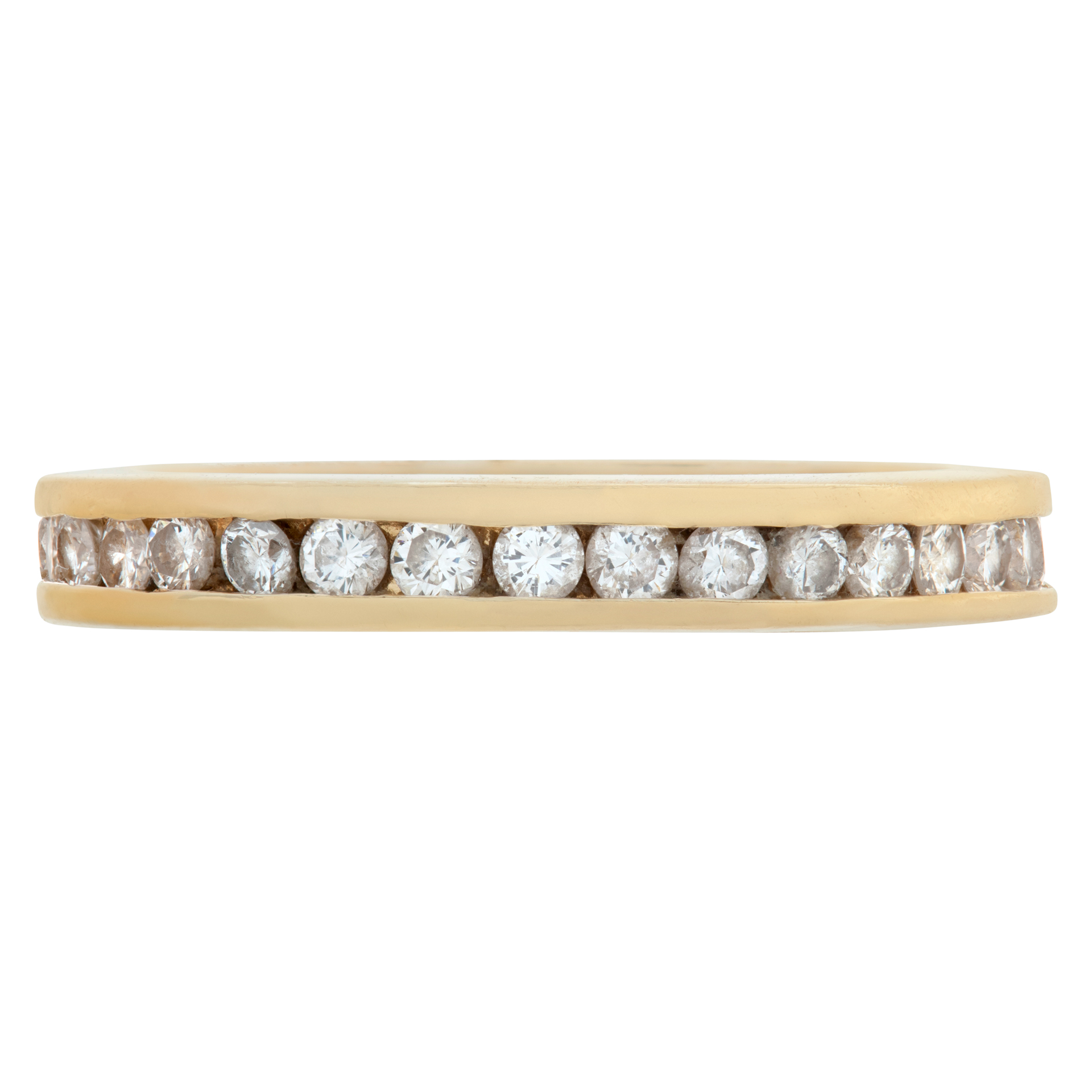Diamond Band In 14k Yellow Gold. 0.50 carats in clean white diamonds. Size 4.25 image 2