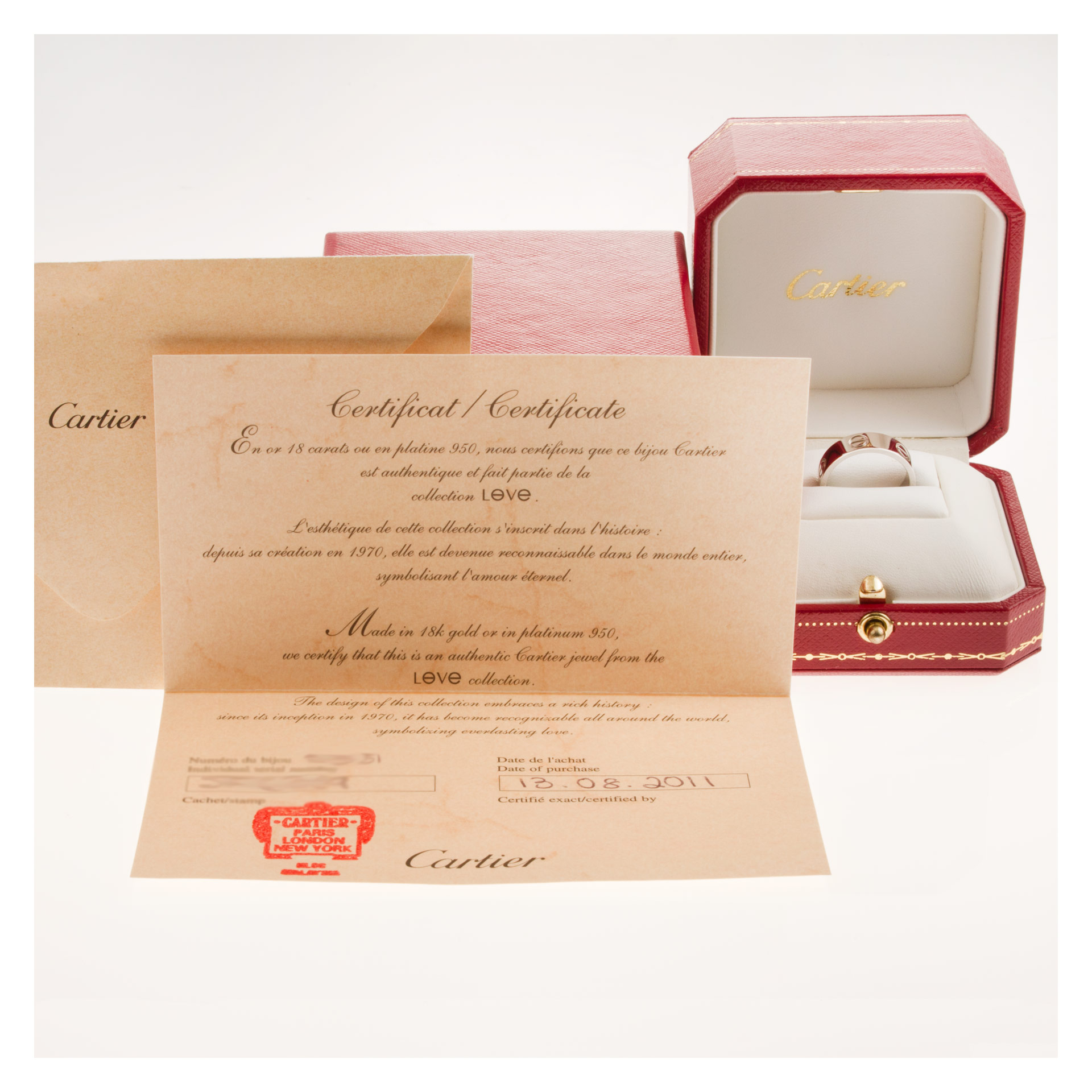Cartier LOVE ring in platinum image 4