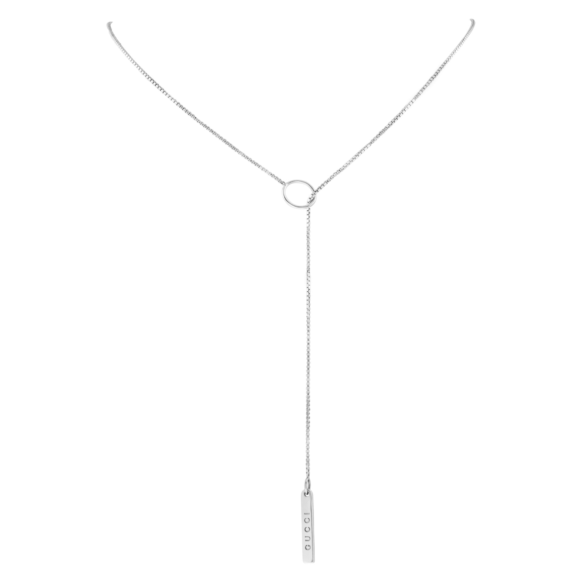 Gucci line 18k white gold necklace image 2