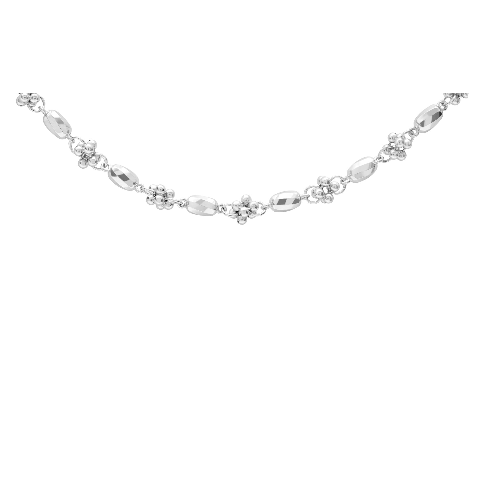 Faceted cluster necklace in platinum image 2