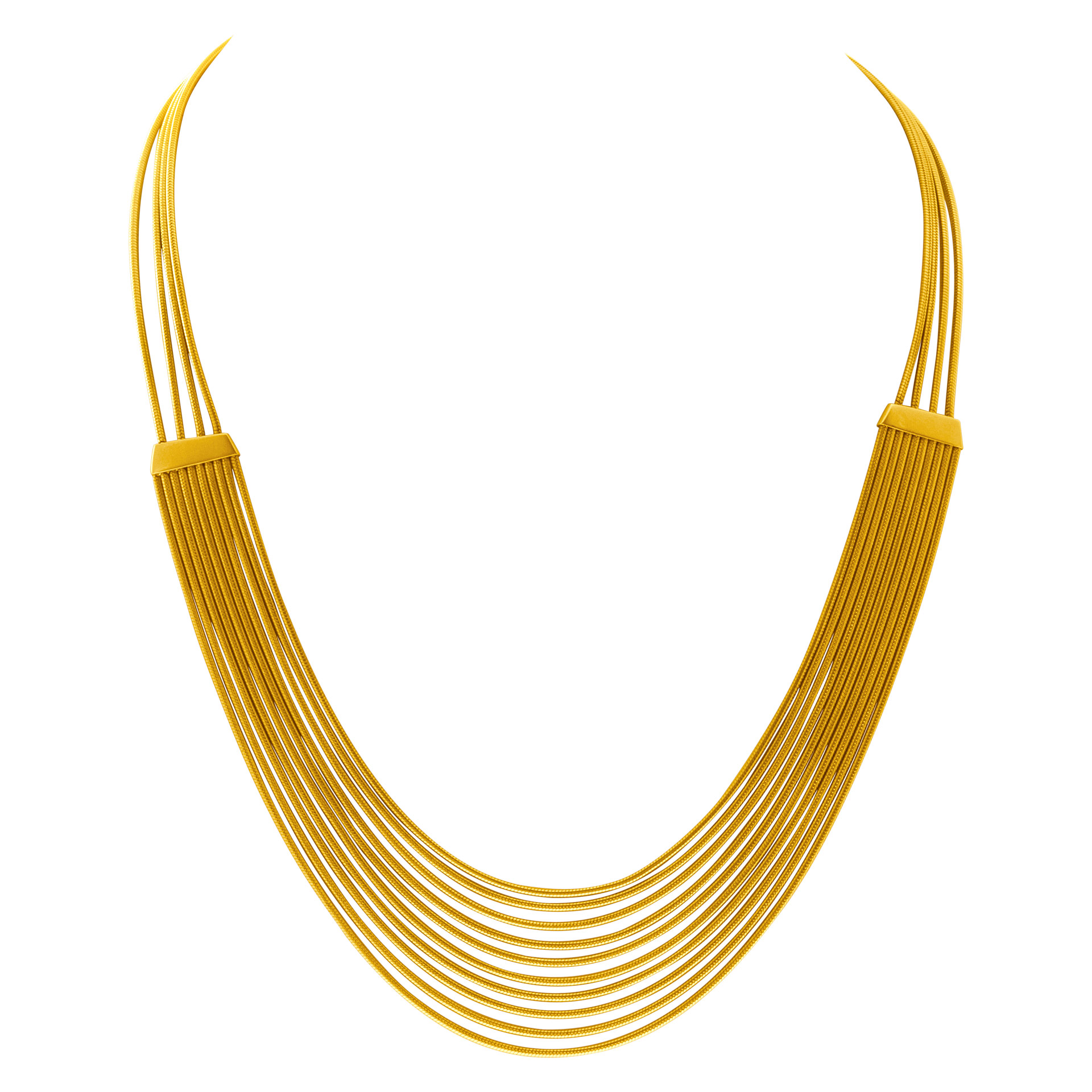 String spaghetti necklace set in 18k yellow necklace image 2