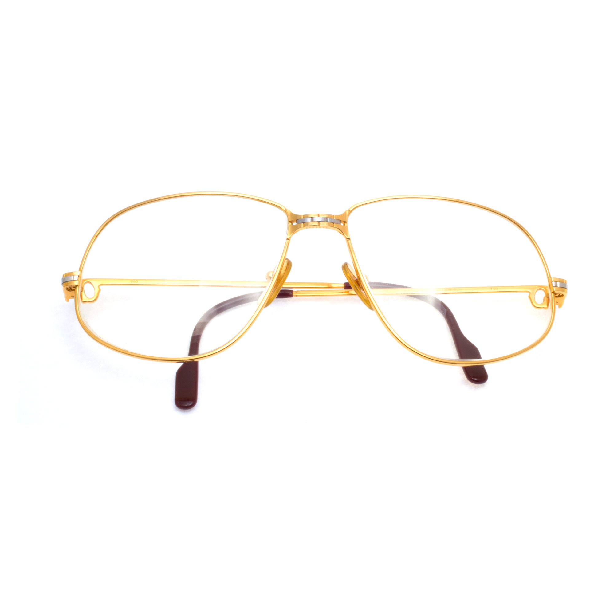 Signed "1988 Cartier" Panthere glasses in gold plated. image 1